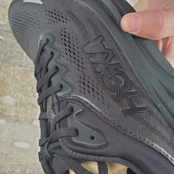 Hoka One One Bondi 9 Shoes Mens Size 10.5 Triple Black 1162011-BBLC NEW NWOB - Picture 4 of 14